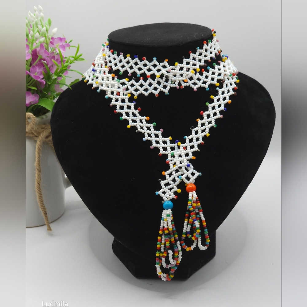 Seed bead wrap necklace